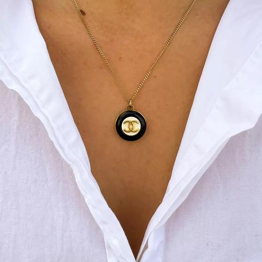 订购6周到｜Gigi Paris-Chanel-黑白 中古纽扣 项链［法国设计师］ 商品图0