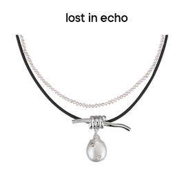lost in echo 原创设计师品牌 小众设计感弹力捆绳结双层珍珠项链
