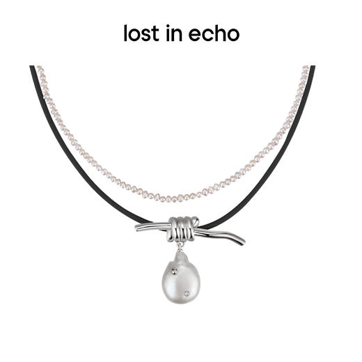 [捡漏价]lost in echo 原创设计师品牌 小众设计感弹力捆绳结双层珍珠项链 商品图1