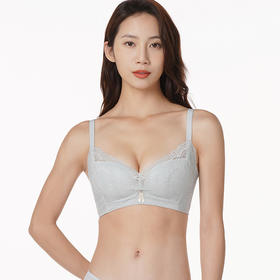 都市丽人聚拢升杯聚拢杯B杯常规内衣蕾丝薄3/4杯文胸四排扣无钢圈YB22B1