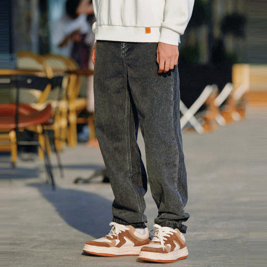 gxgjeans男装牛仔裤男韩版直筒黑色水洗休闲长裤潮牛仔裤 商品图2