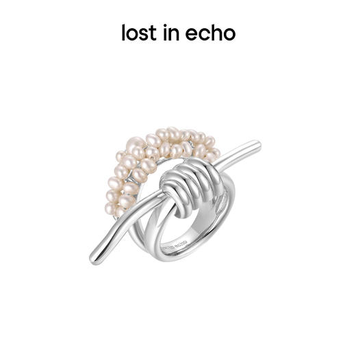 lost in echo 设计感轻奢小众捆绳结珍珠戒指 商品图2