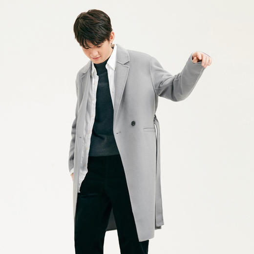 gxgjeans男装秋冬毛呢大衣男长款潮流气质外套 商品图2