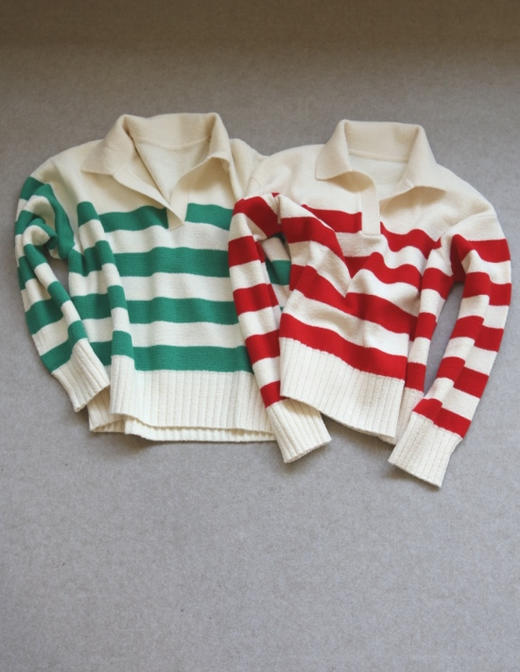 简单粗暴的 玩儿呗 哈！女段 M0C0 绵羊毛混纺 廓形中短款 针织衫 2色入 商品图0