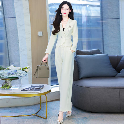 新款时尚简约大方气质优雅收腰显瘦修身百搭重工艺香风两件套 HR-HMQY2217 商品图2