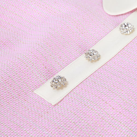 MC812斯尔丽瑟俪商场同款2022年秋上新柔粉色娃娃领高腰通勤长袖连衣裙 商品图2