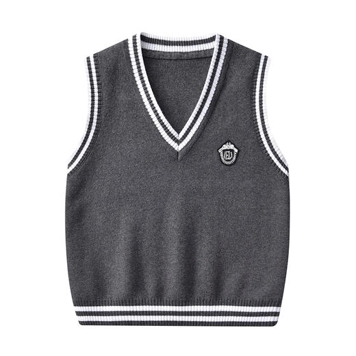 龙之涵 车章V领背心 学院  时尚 针织背心 商品图4
