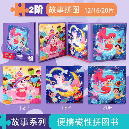 【6本全套 由易到难进阶】儿童三合一磁力进阶拼图牛奶白卡材质安全放心幼儿园礼物早 教玩具 商品图14