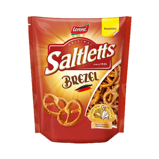 波兰进口 劳仑兹（Lorenz）蝴蝶形饼干圈90g*2包 碱水迷你酥性饼干圈 烘培蛋糕装饰摆件 咸味 商品图1