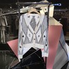 黑白棱格针织开衫外套 商品缩略图0