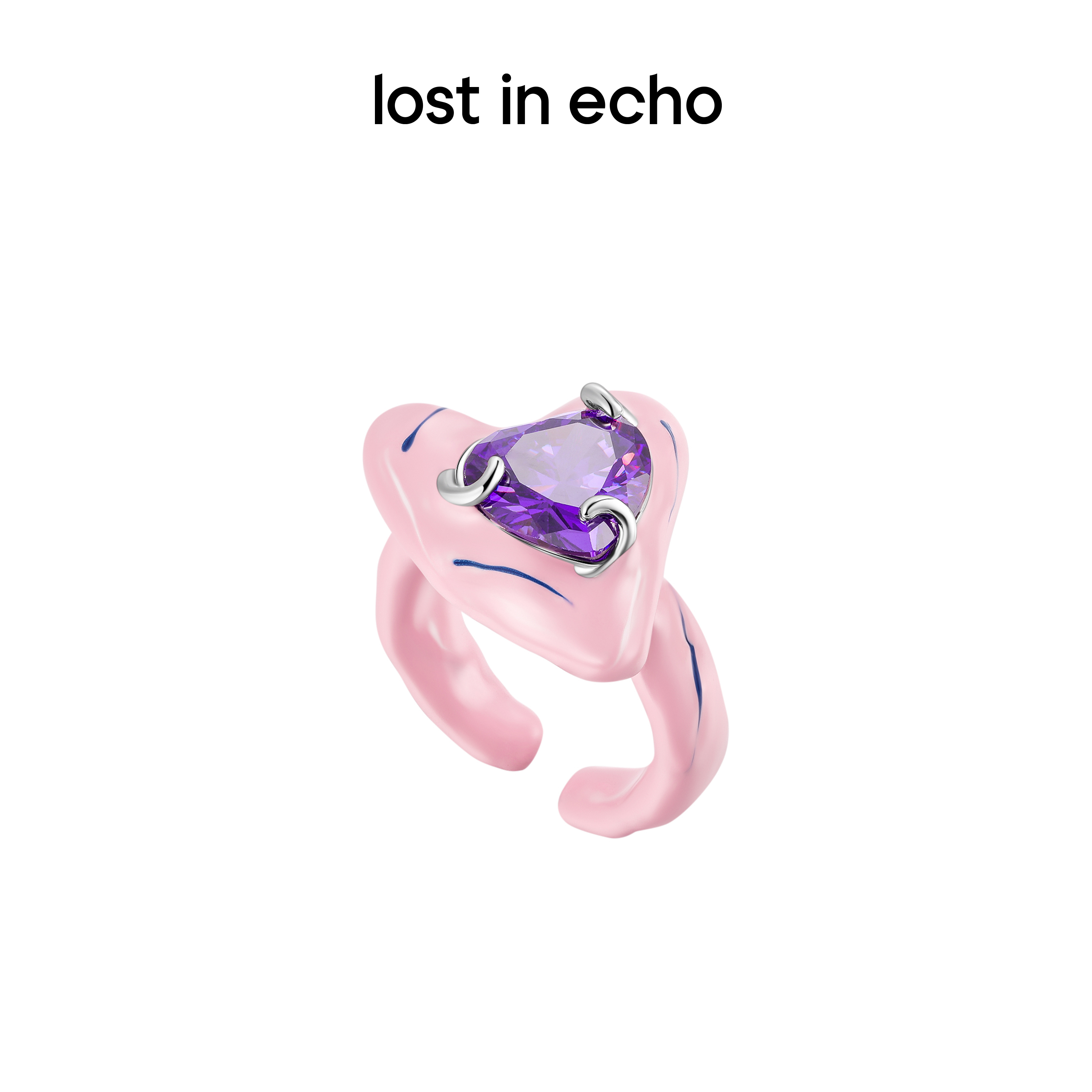 [捡漏价]泫雅同款 lost in echo 小众设计感色彩爱心珐琅戒指男女