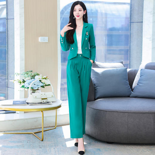 新款时尚简约大方气质优雅收腰显瘦修身百搭重工艺香风两件套 HR-HMQY2217 商品图0