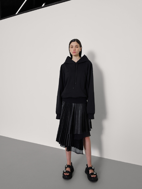 错层口袋套头卫衣