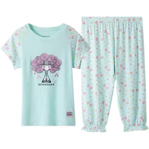 【可爱女孩莫代尔】SCHIESSER 德国舒雅莫代尔女童家居服短袖七分裤套装3F/19581H 商品图3