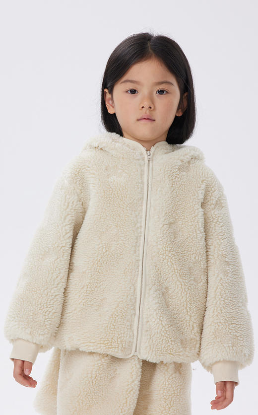 JNBY  22年秋款  提花连帽仿皮草外套  1M9A11810 商品图3