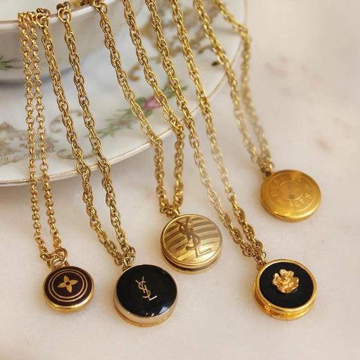 在途4周到｜Gigi Paris-YSL-中古纽扣 项链（金色）［法国设计师］ 商品图9