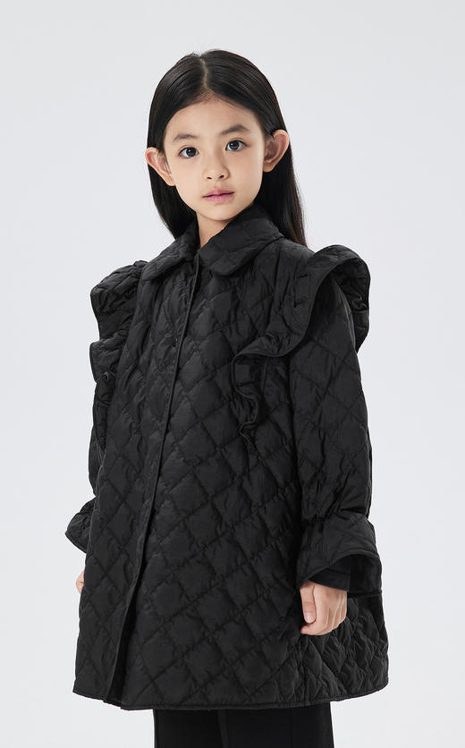 JNBY   22年秋款  复古花苞袖中长款羽绒服  1M9C11900 商品图3