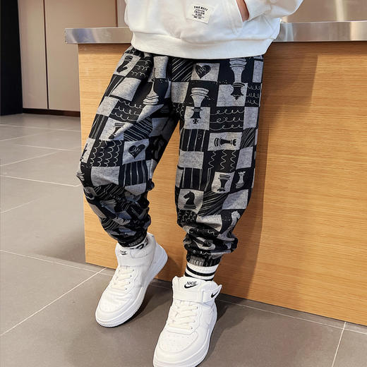 特惠49元2条！ 儿童秋款格子字母卫裤男女童潮流休闲宽松运动裤 商品图5