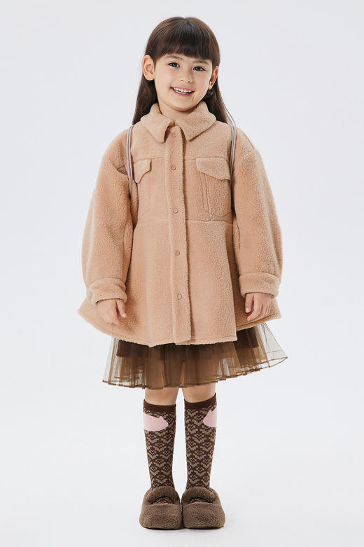 JNBY  22年秋款  宽松翻领仿皮草外套 1M9A11800 商品图0