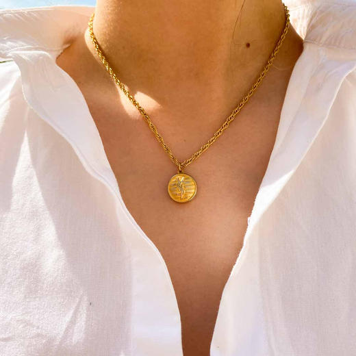 在途4周到｜Gigi Paris-YSL-中古纽扣 项链（金色）［法国设计师］ 商品图4