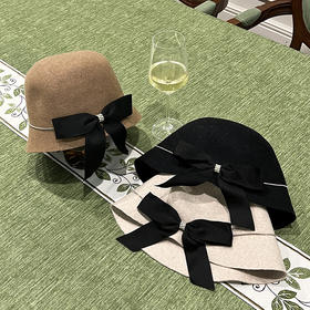 余潇潇 法式优雅风蝴蝶结渔夫帽