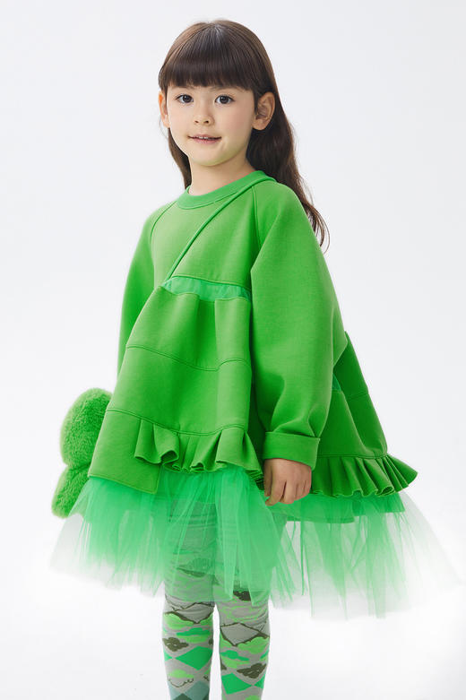 JNBY   22年秋款  经典网纱拼接圆领长袖连衣裙  1M9G10780 商品图0