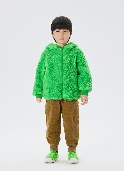 JNBY  22年秋款  提花连帽仿皮草外套  1M9A11810 商品图8