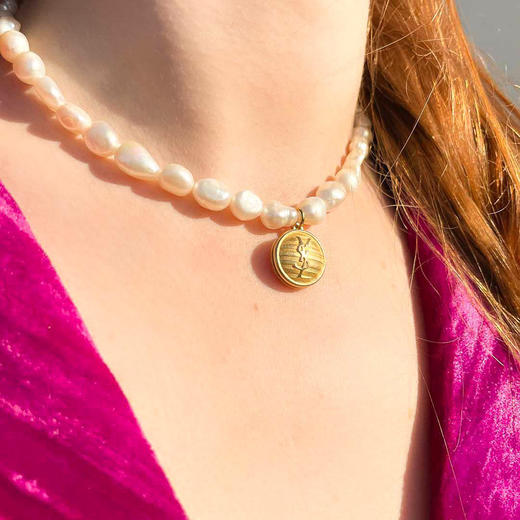 在途4周到｜Gigi Paris-YSL-珍珠 中古纽扣 项链［法国设计师］ 商品图4