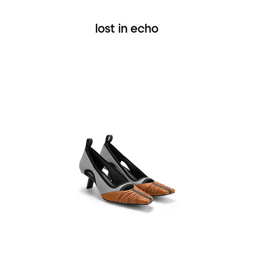 【下架】lost in echo 时装低跟系列 褶皱尖头运动感低跟单鞋 商品图0