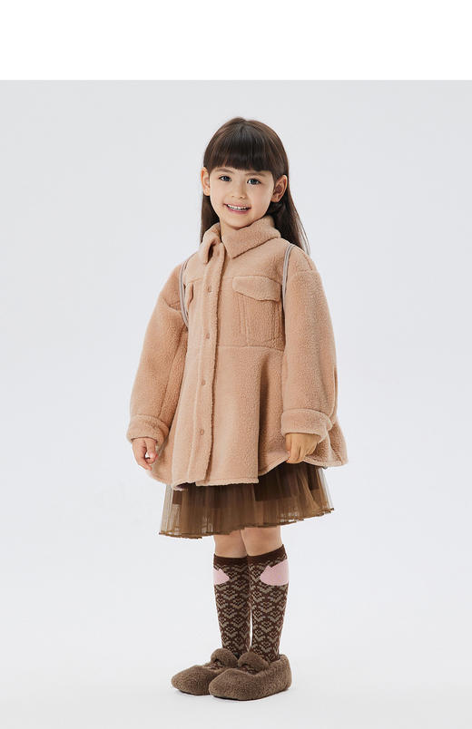 JNBY  22年秋款  宽松翻领仿皮草外套 1M9A11800 商品图3