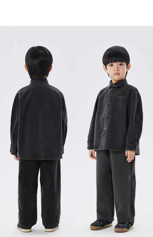 JNBY  22年秋款  时尚拼接牛仔长袖衬衣  1M9211500 商品图7