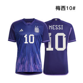ADIDAS/阿迪达斯AFA A JSY D2022世界杯阿根廷队球迷版客场比赛球衣HF2159+10号梅西印号