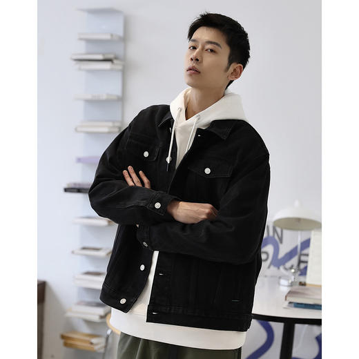 gxg.jeans男装春秋款时尚翻领夹克 卡通线条熊猫青年休闲夹克潮11C121007G 商品图1