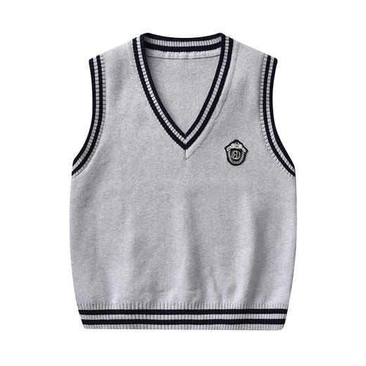 龙之涵 车章V领背心 学院  时尚 针织背心 商品图3