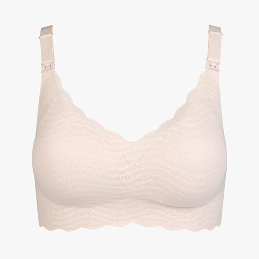 都市丽人快乐妈咪孕哺无尺码内衣蕾丝薄3/4杯孕哺文胸三排扣无钢圈LB2CR3 商品图5