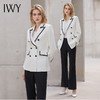 IWY/白色双排扣高端职业套装2022新款时尚主持人西装正装女气质工作服 C12102+P31355 商品缩略图0