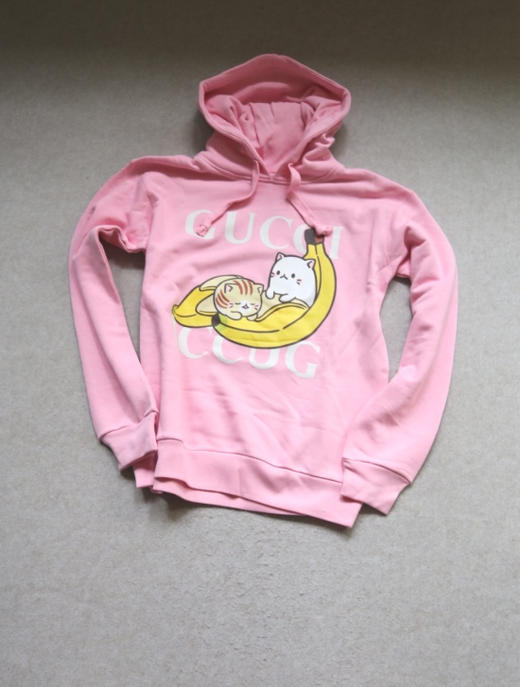 简单粗暴的 玩儿呗 哈！情侣段 咕子的 毛圈棉 连帽中长款 小廓形卫衣 商品图0