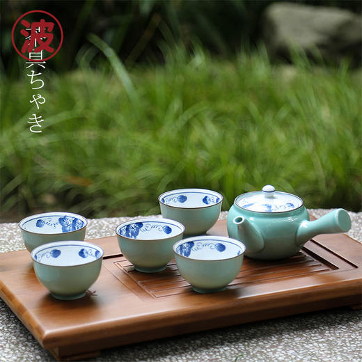 【日本进口】波佐见烧 绿釉横手-茶具礼盒套装 商品图1