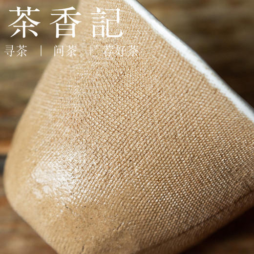茶香记 手工陶泥棉麻布纹盖碗110ml纹理独特粉引百搭好用主泡器 商品图2