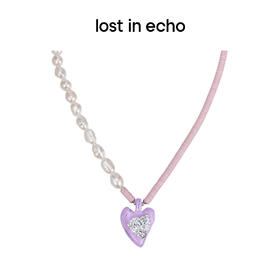 [捡漏价]lost in echo 小众设计感色彩爱心珐琅珍珠拼接项链