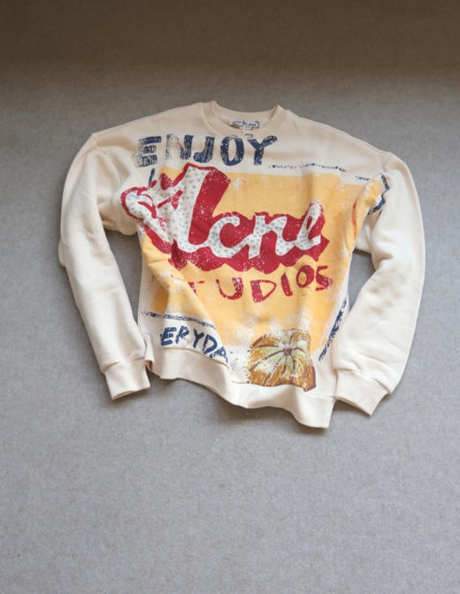 简单粗暴的 玩儿呗 哈！情侣段 Acne 涂鸦系列 毛圈棉 廓形 卫衣 商品图0