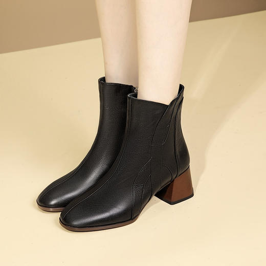 OLD GLS451 aa复古方头粗跟高跟马丁靴切尔西靴 商品图3