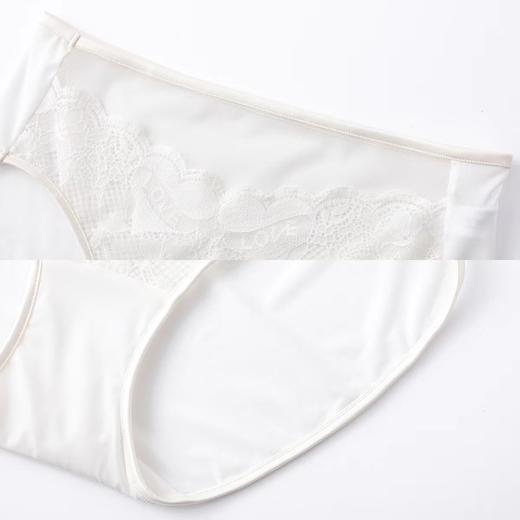 安莉芳冰丝薄款纯棉底裆内裤女士性感蕾丝中腰三角裤E300516 商品图4