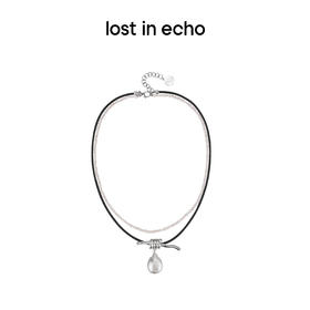 [捡漏价]lost in echo 原创设计师品牌 小众设计感弹力捆绳结双层珍珠项链