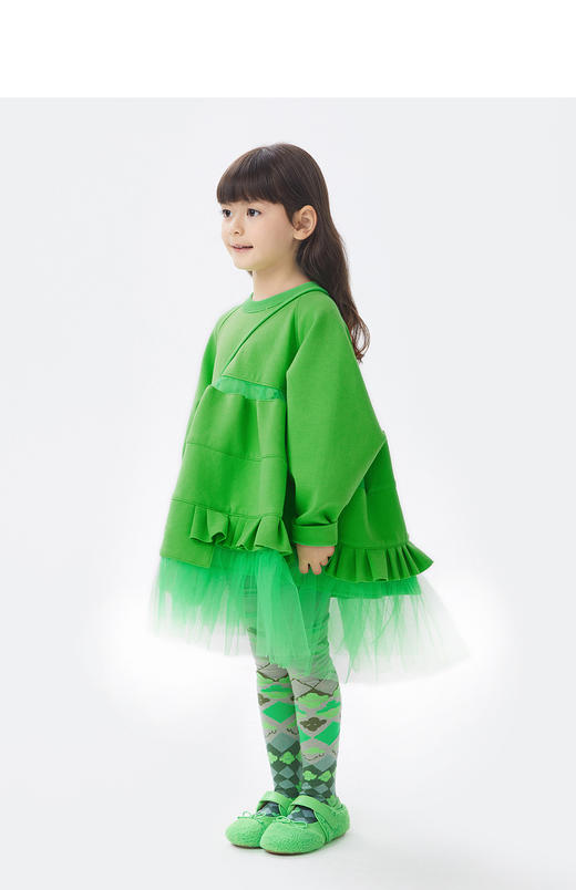 JNBY   22年秋款  经典网纱拼接圆领长袖连衣裙  1M9G10780 商品图3