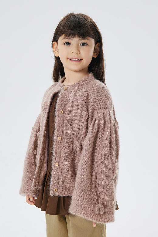 JNBY  22年秋款  花朵元素短款开襟毛衫  1M9311570 商品图0