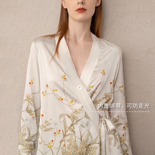 Solo seta蚕丝睡衣套装中国风家居服两件套斜襟汉元素外穿女秋冬 商品图3