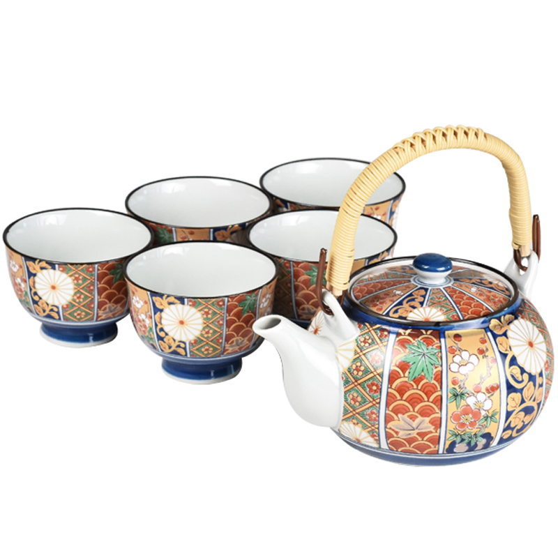 【日本进口】波佐见烧 金彩古伊万里-提梁茶具礼盒套装