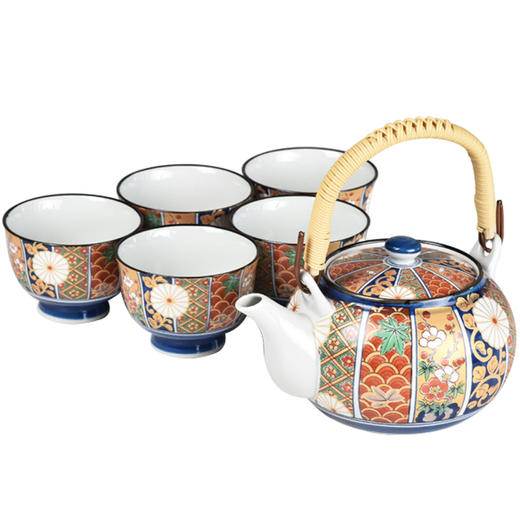 【日本进口】波佐见烧 金彩古伊万里-提梁茶具礼盒套装 商品图0