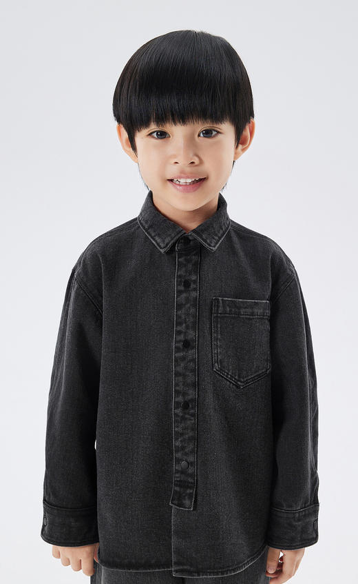 JNBY  22年秋款  时尚拼接牛仔长袖衬衣  1M9211500 商品图6